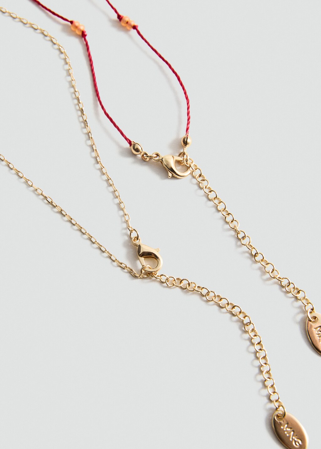 Combined double-pendant necklace - Gold