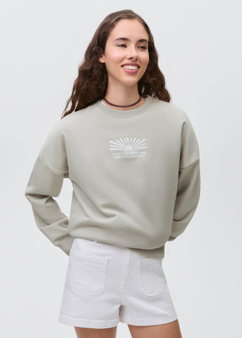 Printed cotton sweatshirt - Grey