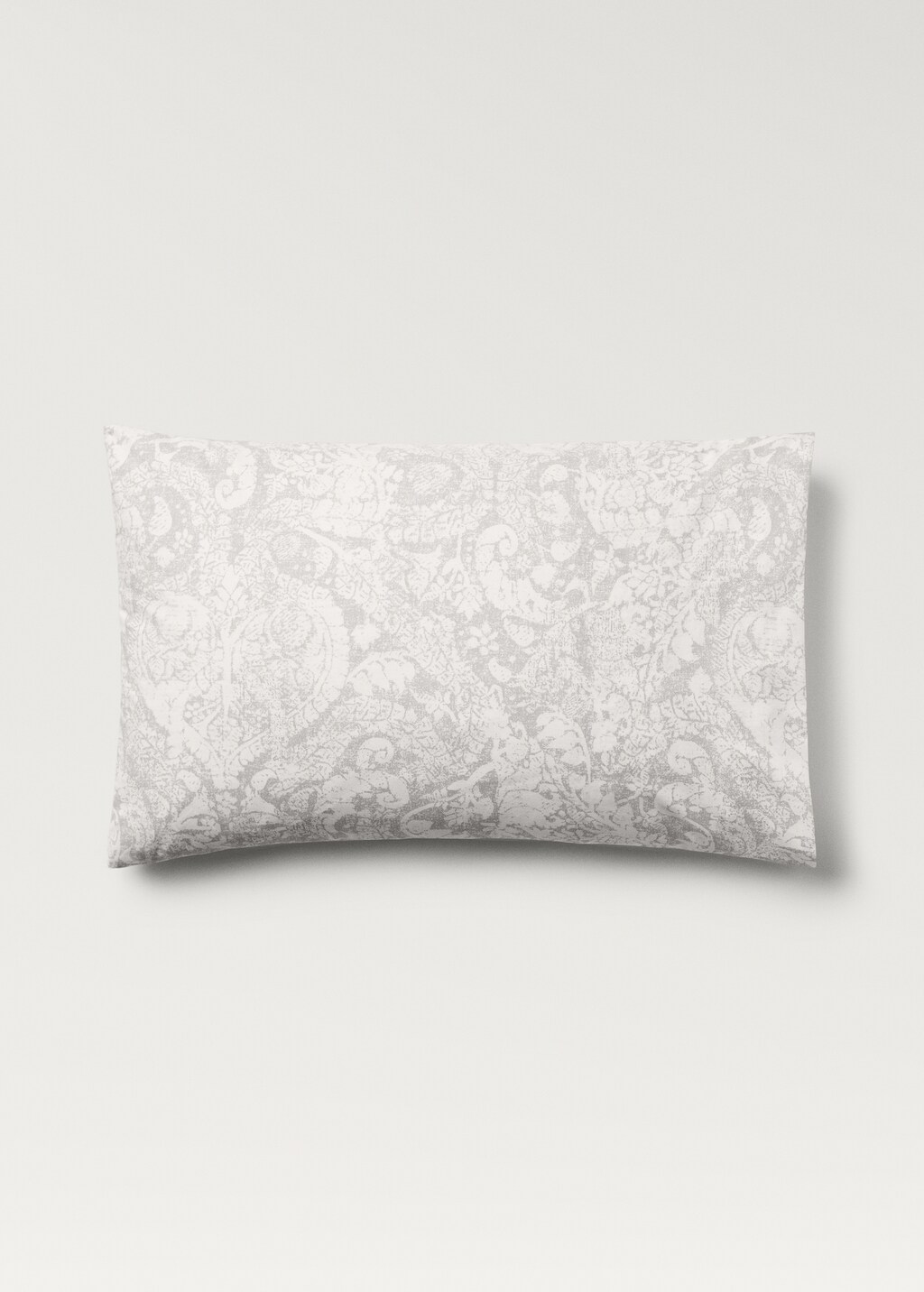 Paisley-print cotton pillowcase 50x75 cm - Light/Pastel Grey