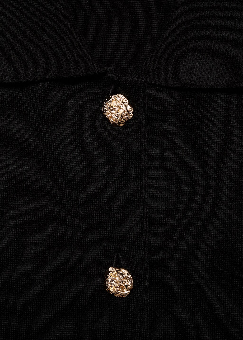 Knitted waistcoat with jewel buttons - Black