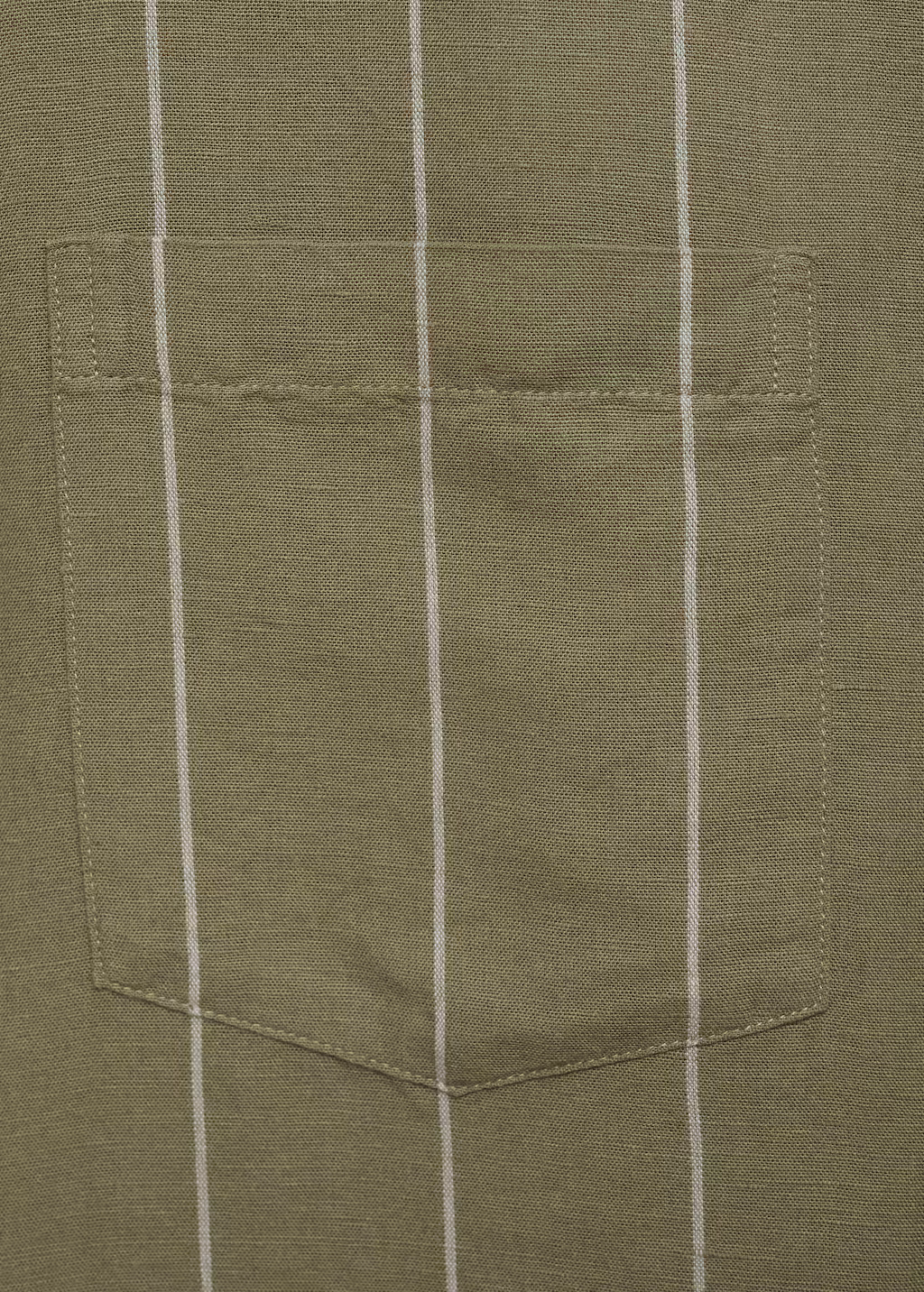 Linen bowling shirt with pinstripes - Green