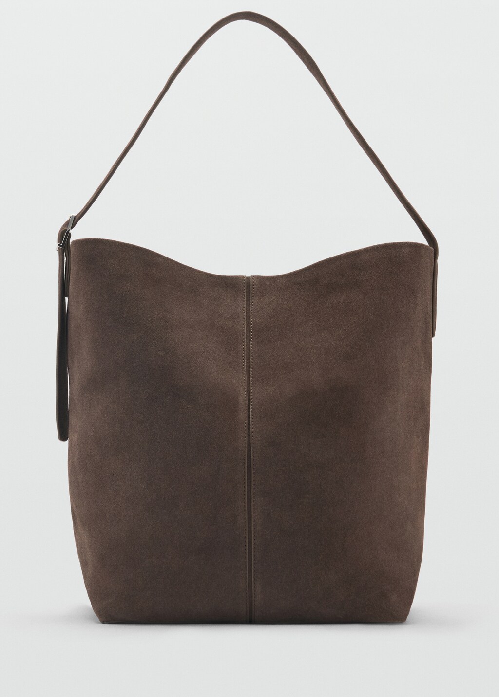 Suede shopper bag - Medium Brown