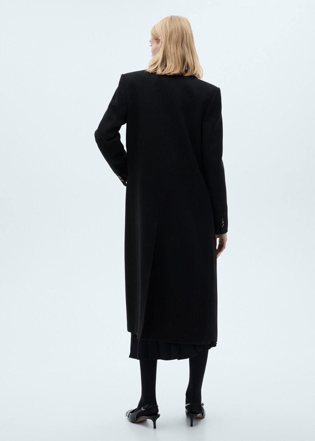 Long structured wool coat - Medium Brown
