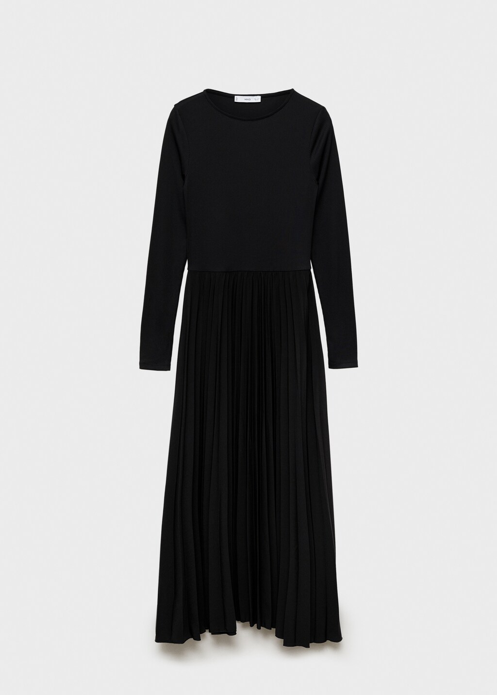 Pleated A-line dress - Black