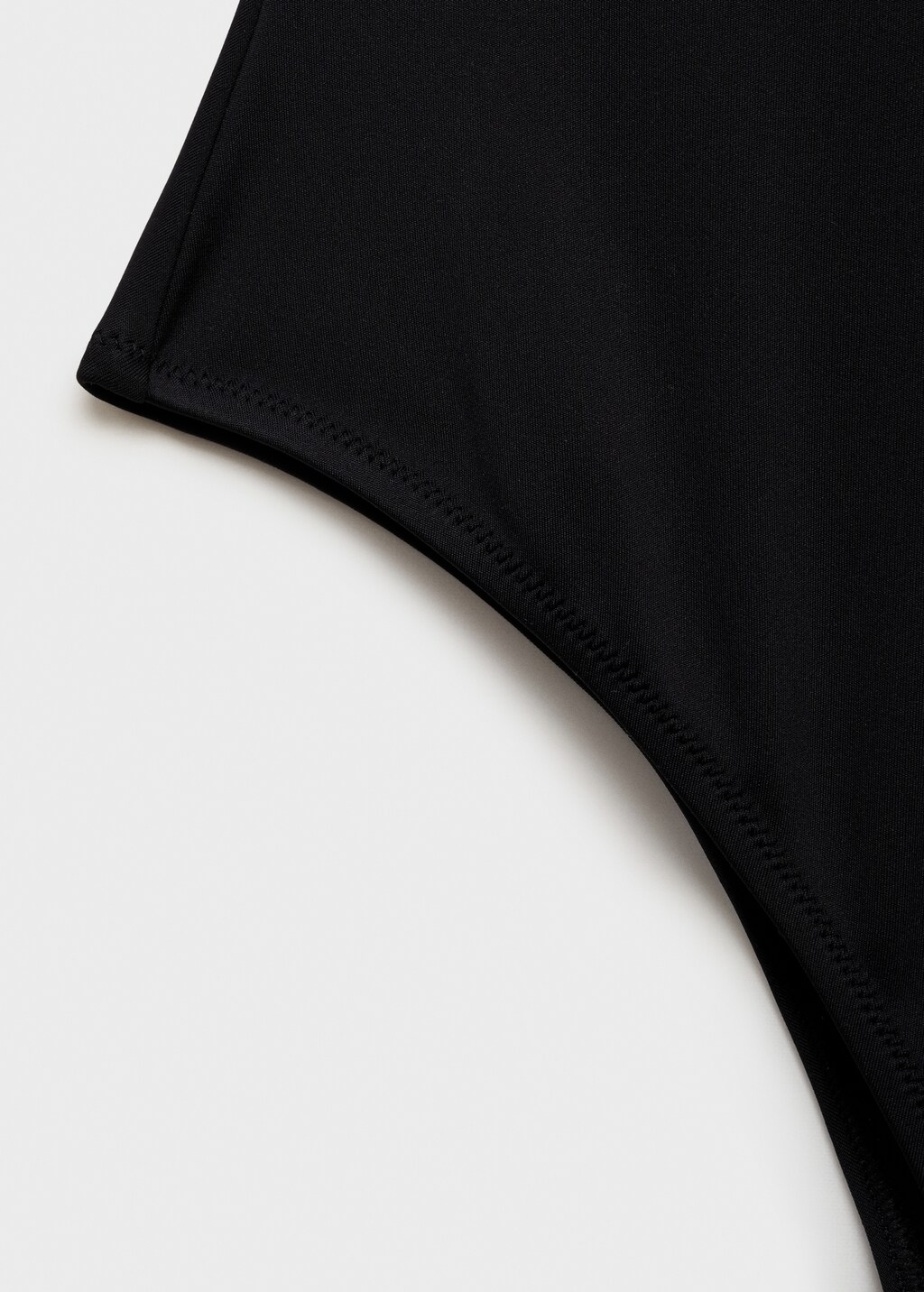 Combined knitted swimsuit with crochet appliqué - Black