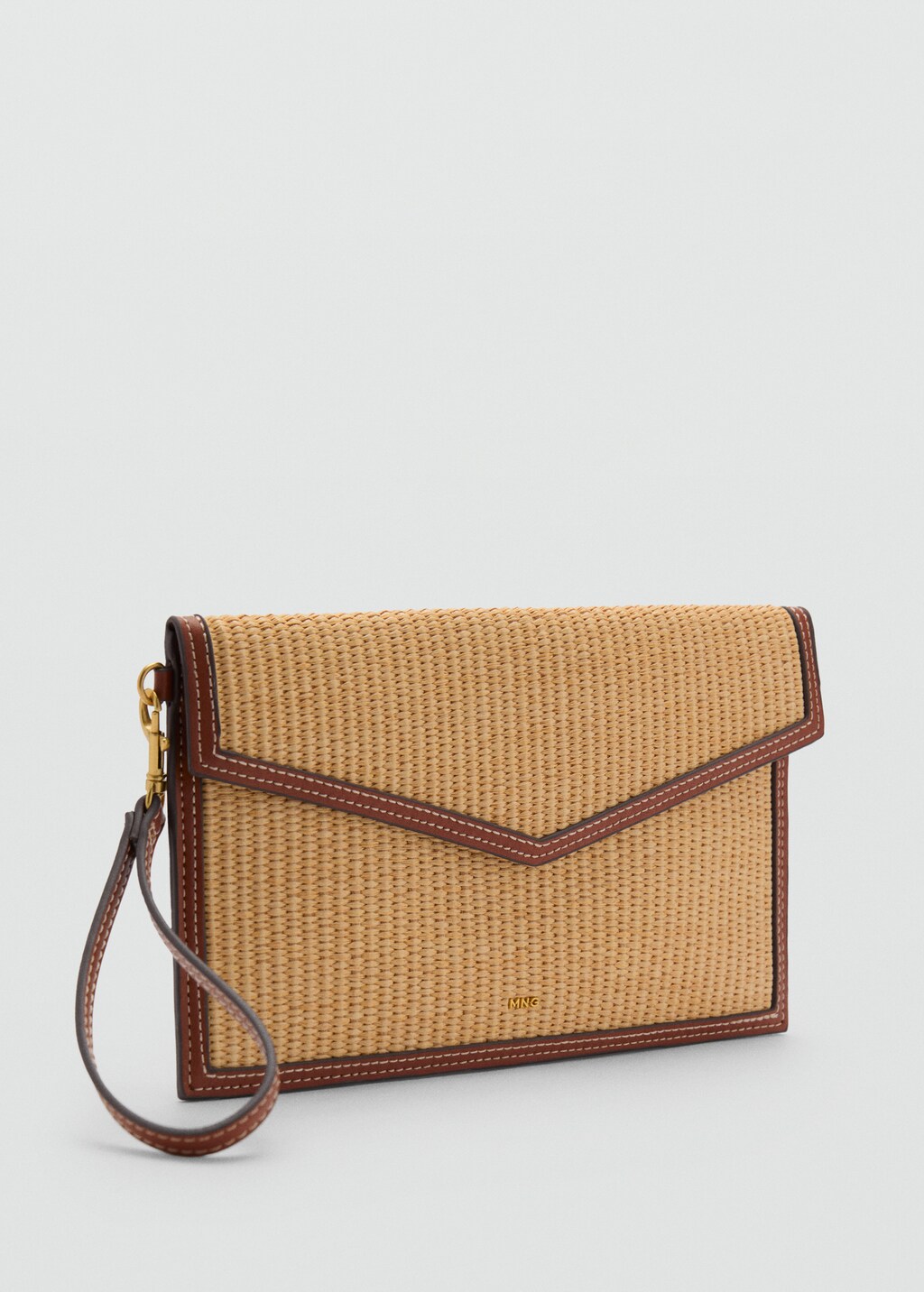 Contrasting canvas pochette - Leather