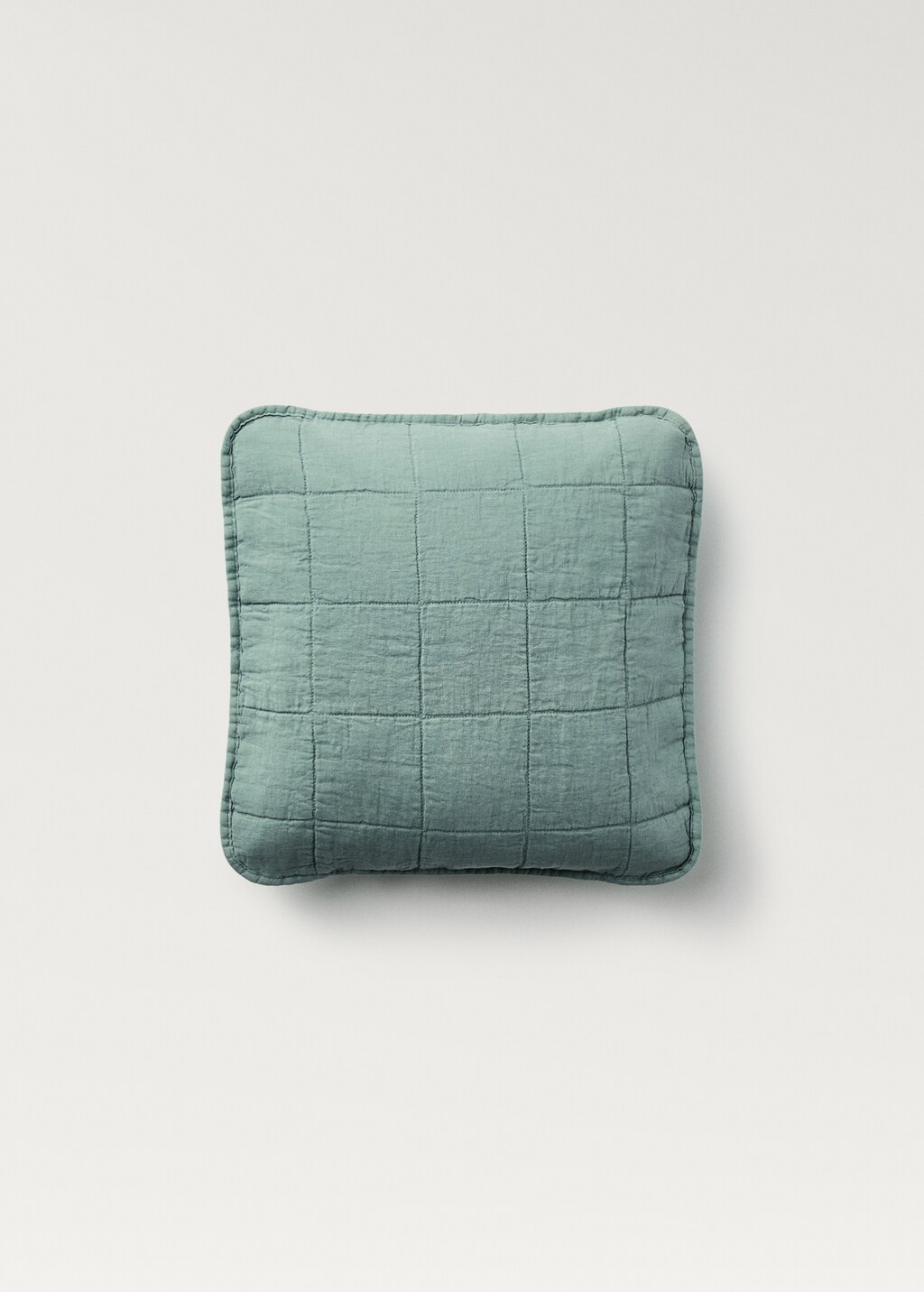 Linen-cotton garment-dyed children's bed cushion cover, 40x40 cm - Green