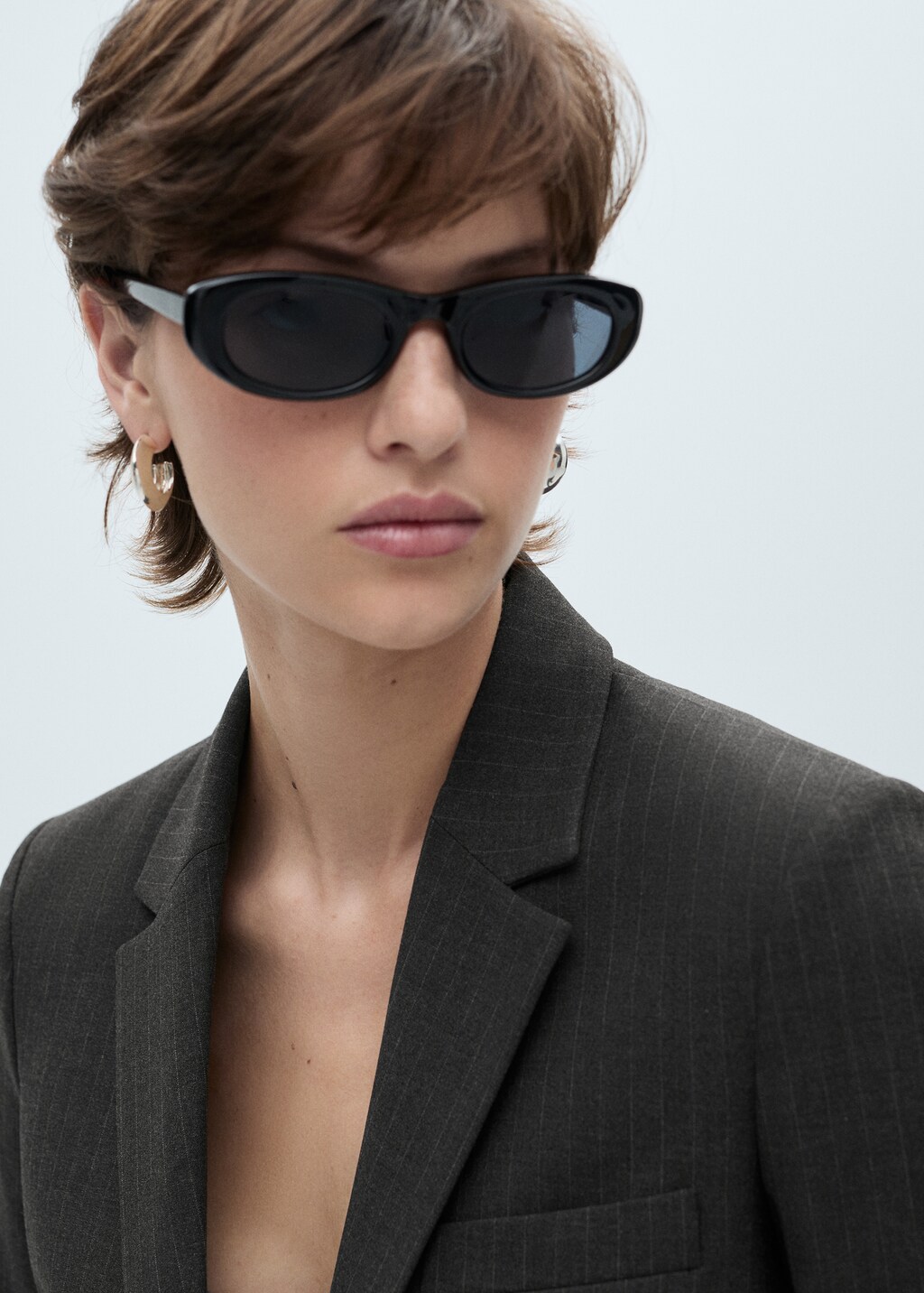 Pinstripe suit jacket - Dark Heather Grey