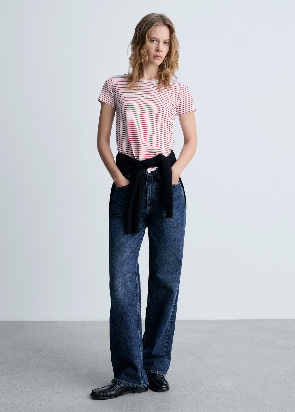 Striped logo T-shirt - Navy