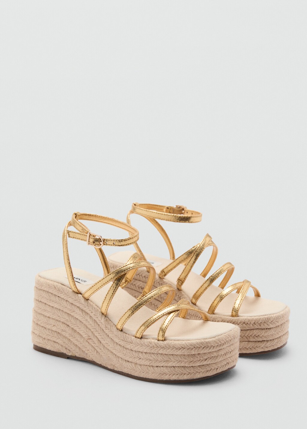 Platform sandals with metallic straps - Gold