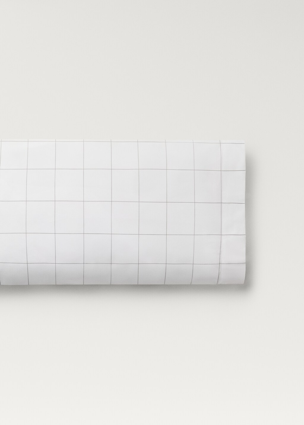 Cotton percale pillowcase with two-tone check, 45x110 cm - Medium Brown