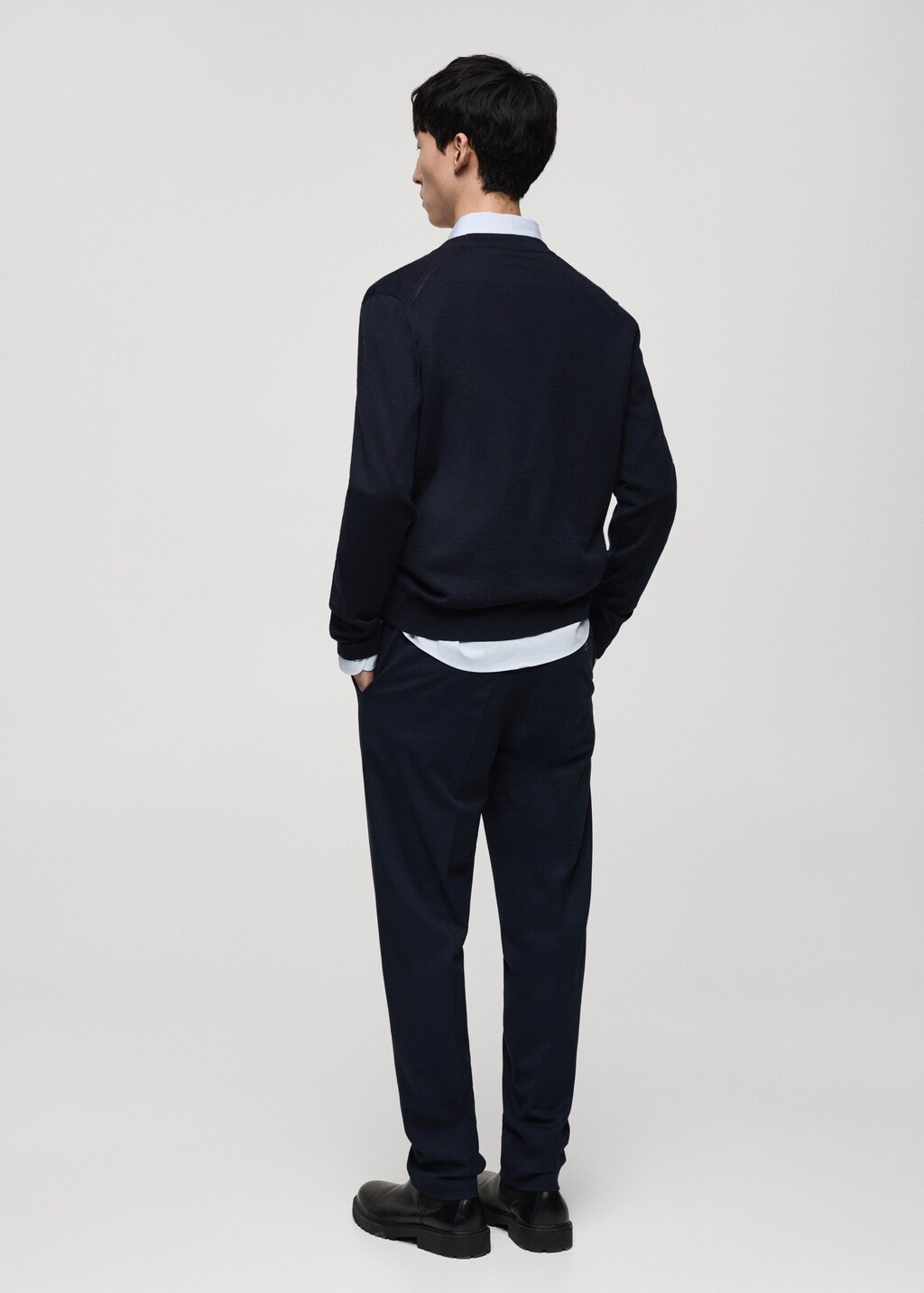 100% merino wool cardigan - Black