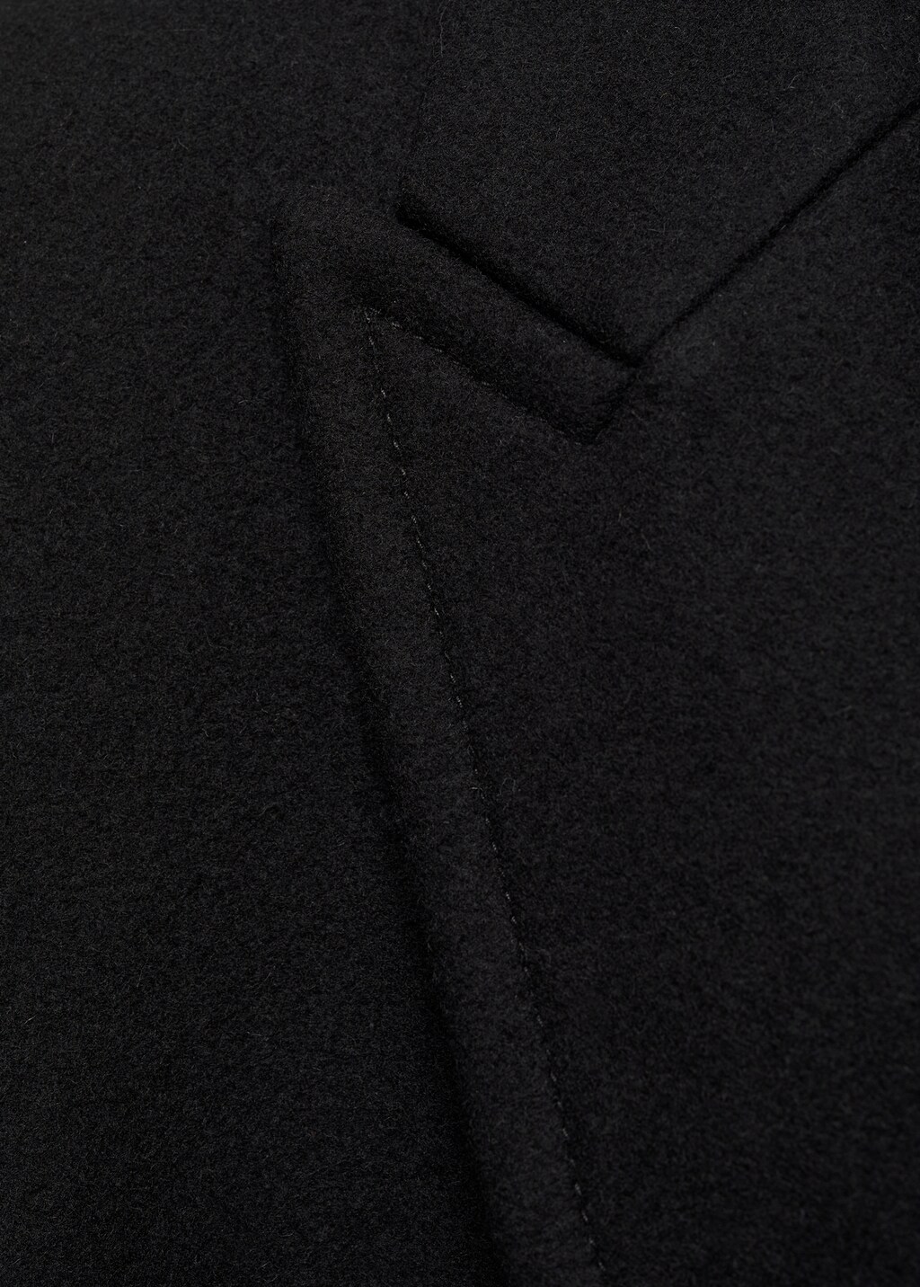 Double-breasted wool coat - Black