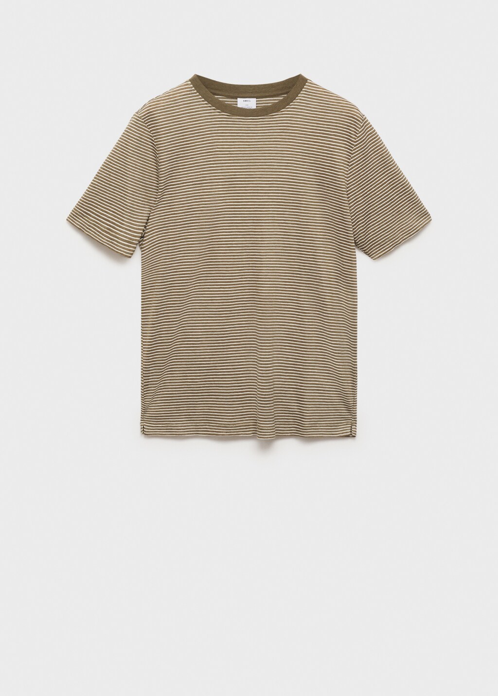 Striped slim-fit linen t-shirt - Black