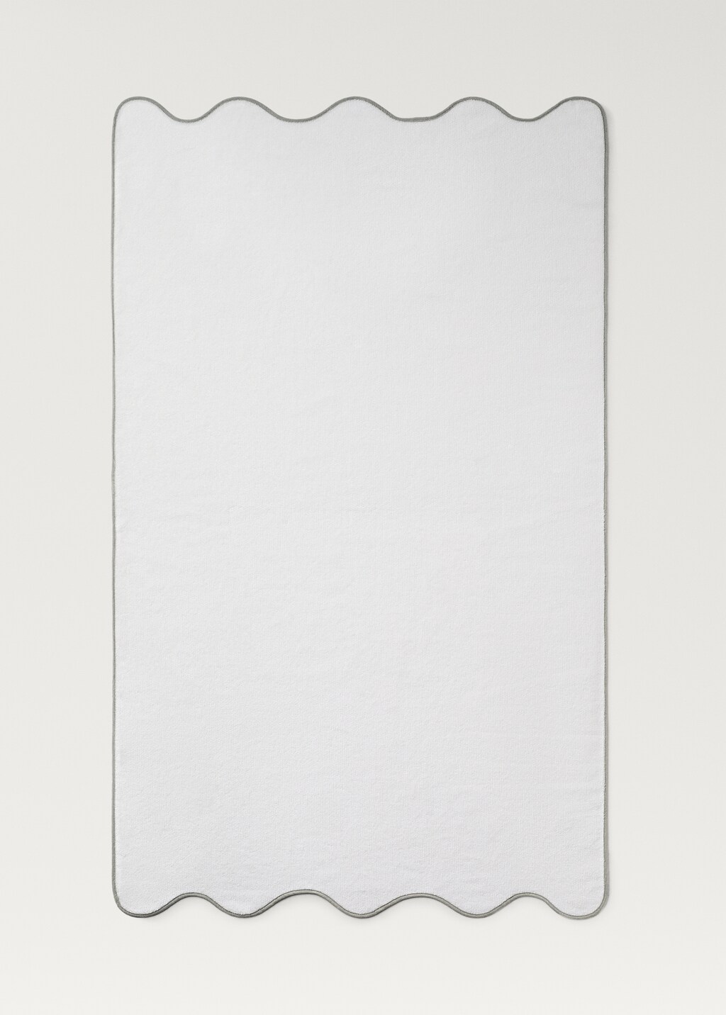 Bath towel with rice-stitch and waves - White