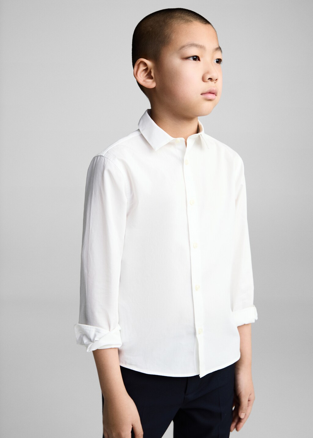 100% cotton dress shirt - White