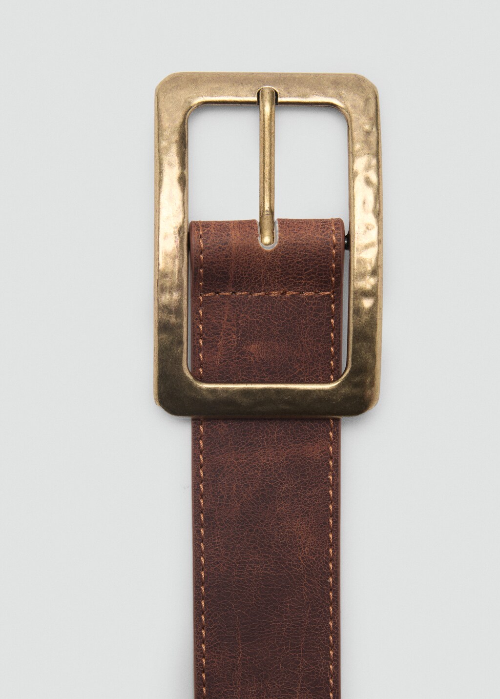 Square buckle belt - Brown