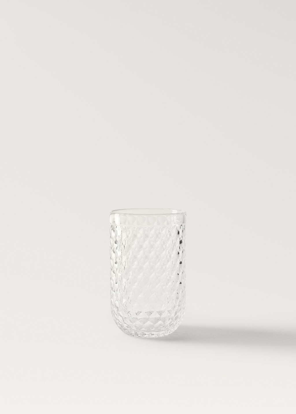 Geometric embossed glass tumbler - Ice Grey