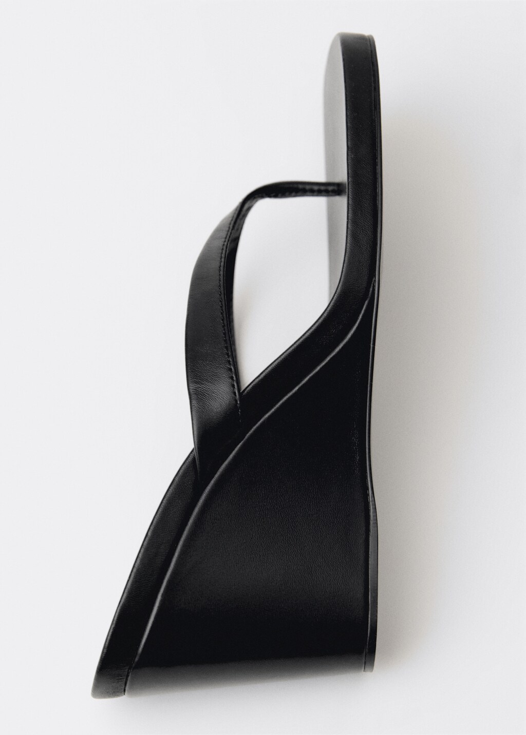 Wedge leather sandals - Black