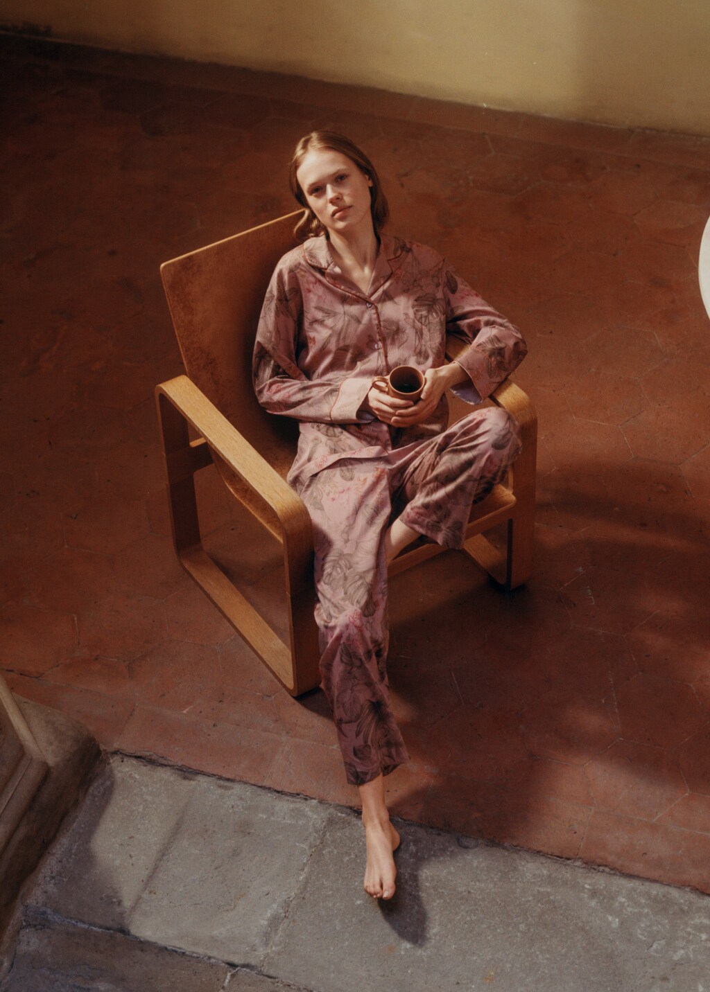 Tropical-print pyjama shirt - Green