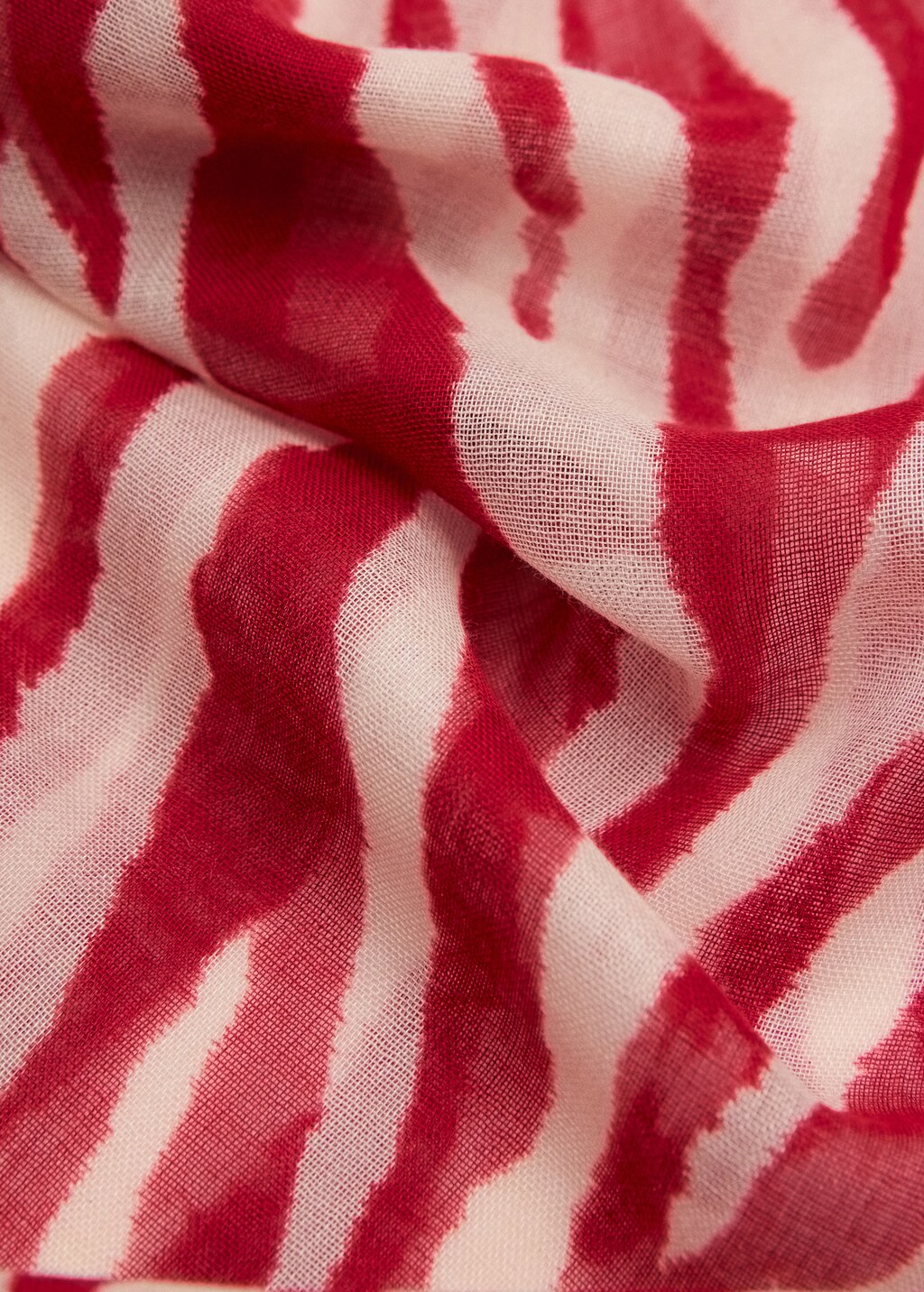 Zebra cotton blend scarf - Red