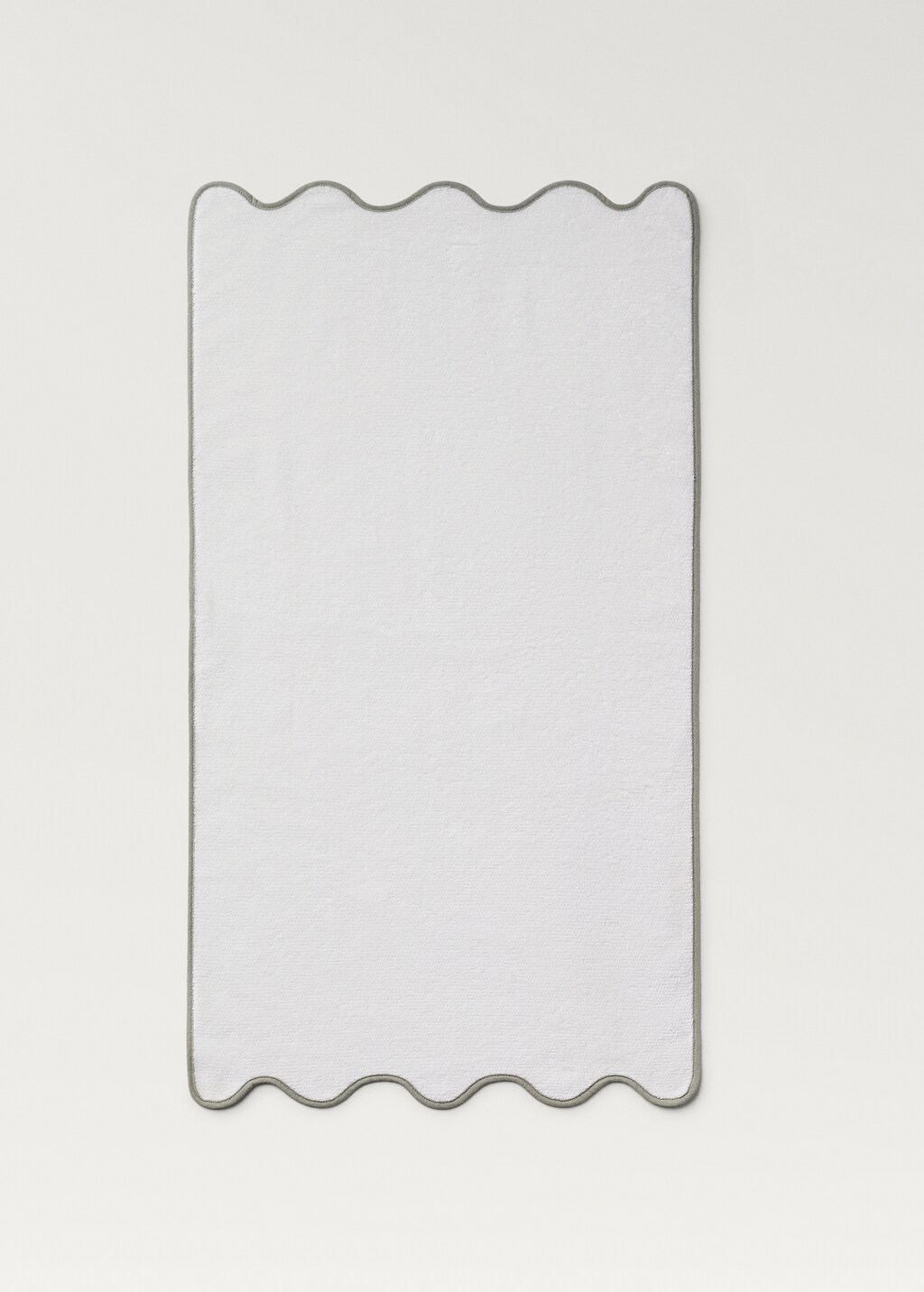 Washbasin towel with rice-stitch and waves - White