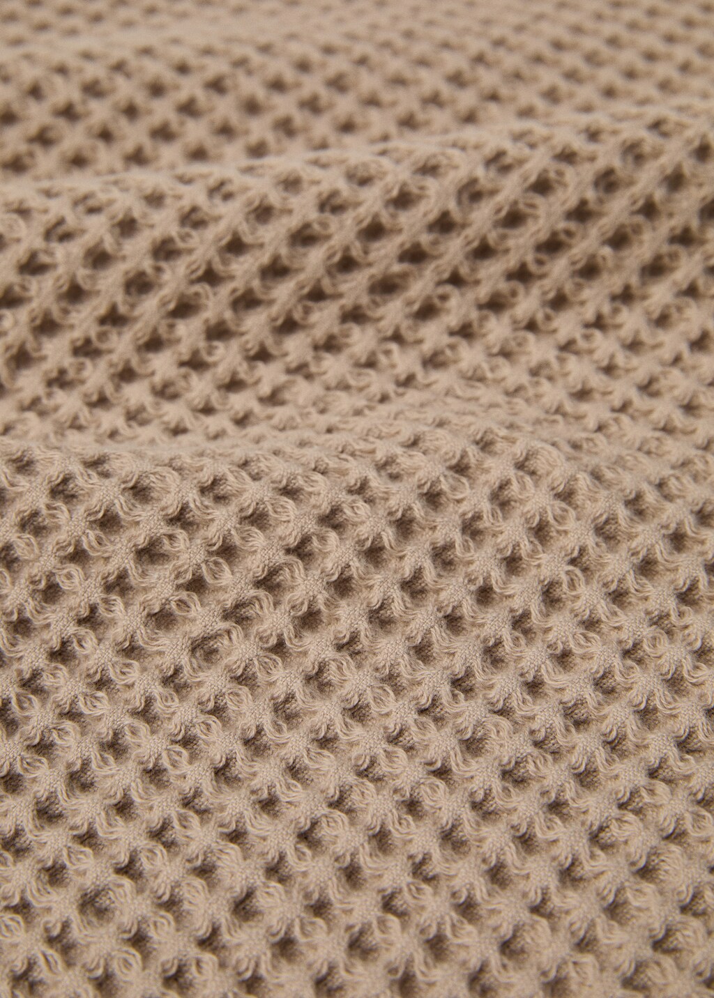 100% cotton waffle bath towel 30x50cm - Ecru