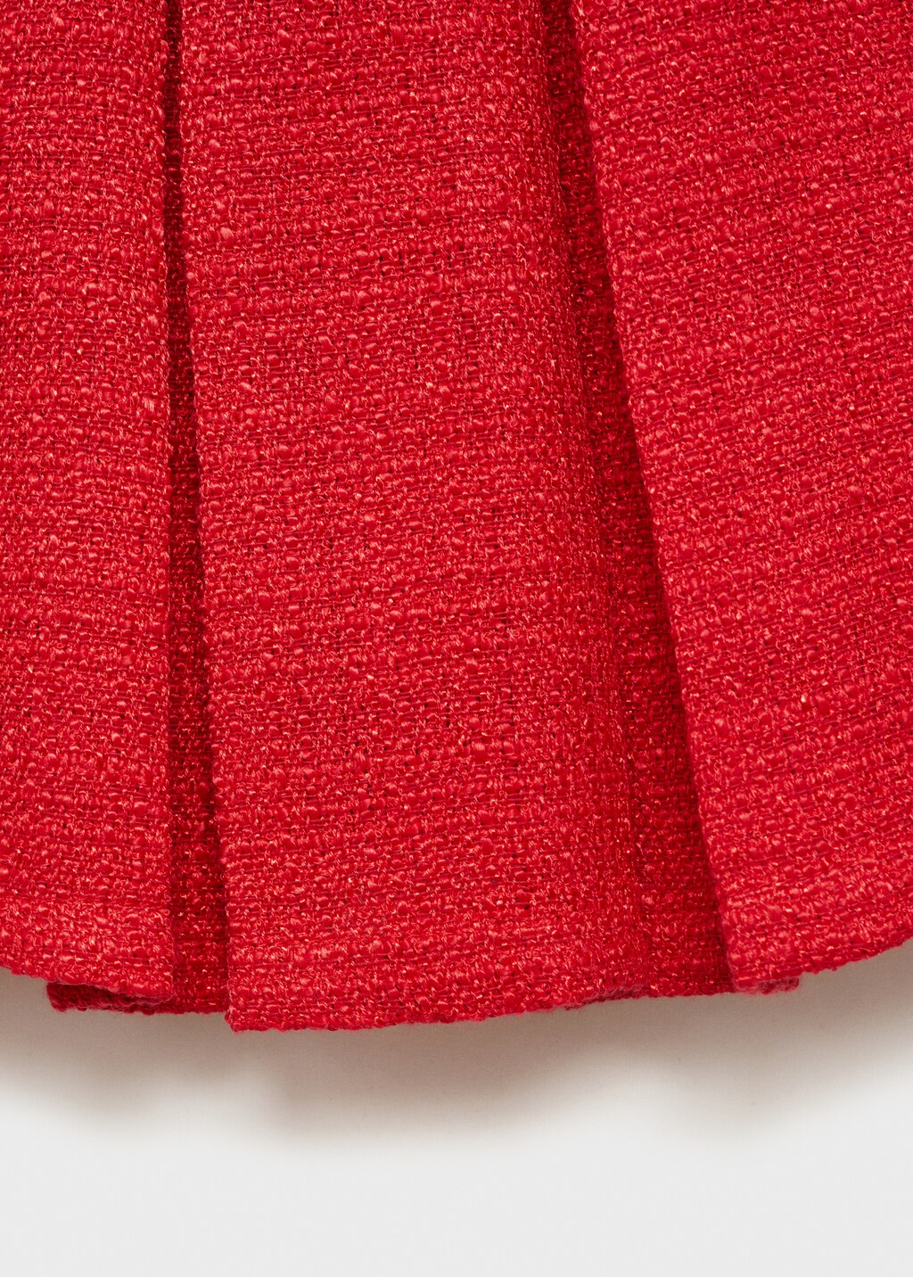 Tweed pleated skirt - Red