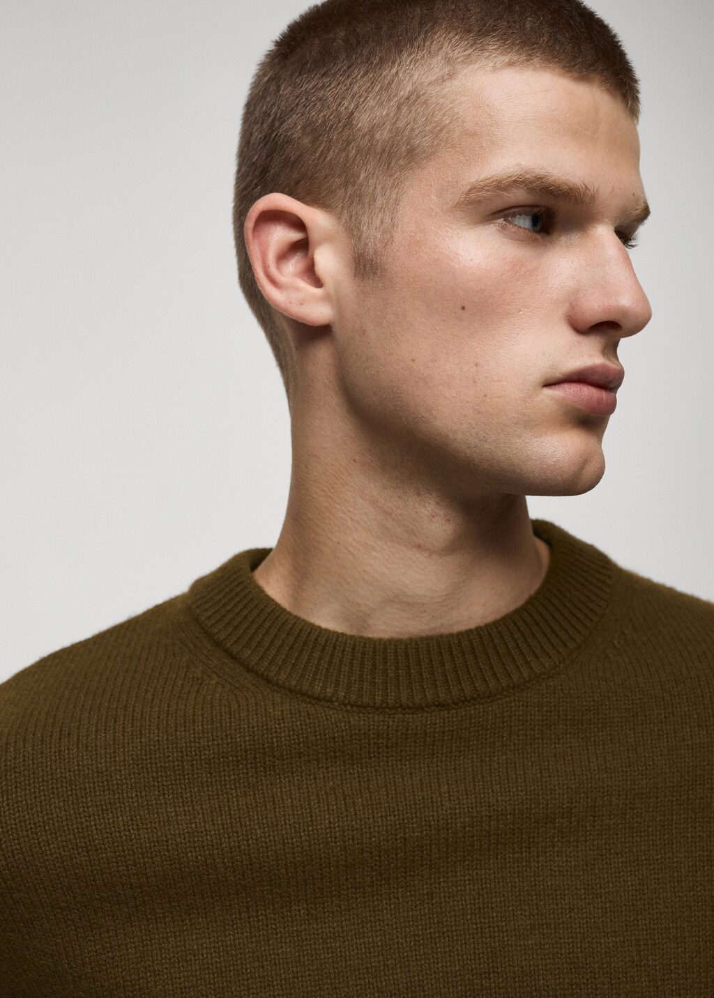 Knitted wool blend sweater - Olive Green