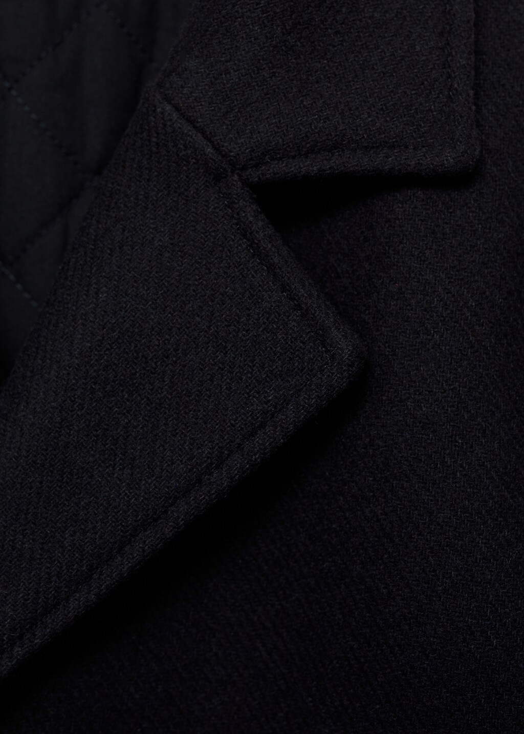 Buttoned wool coat - Dark Navy