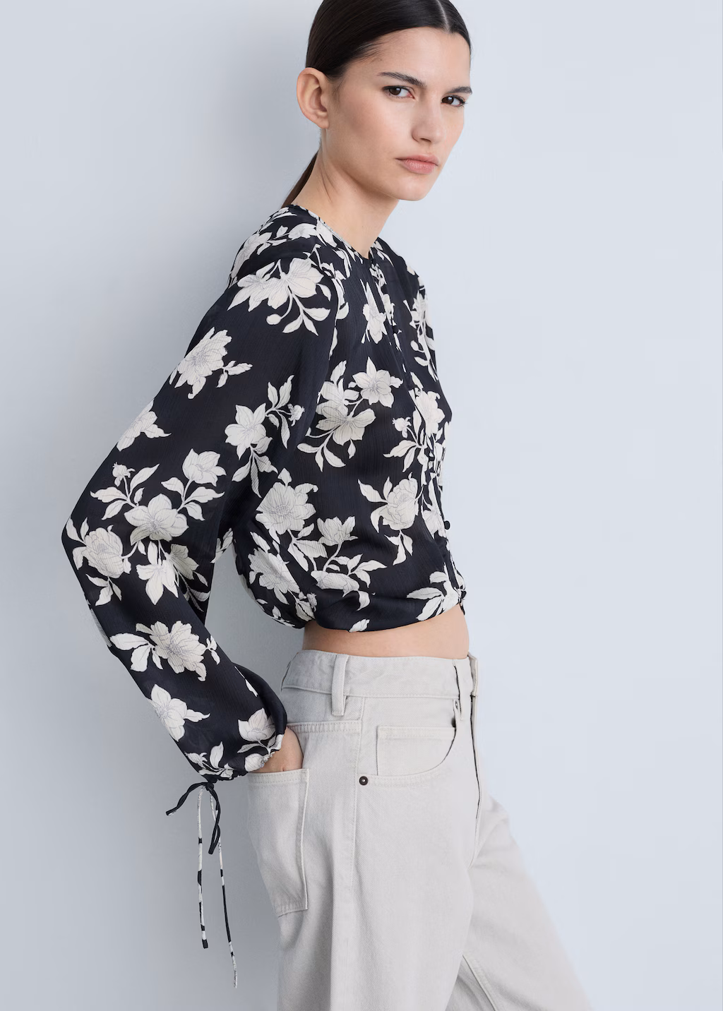 Floral print blouse - Black