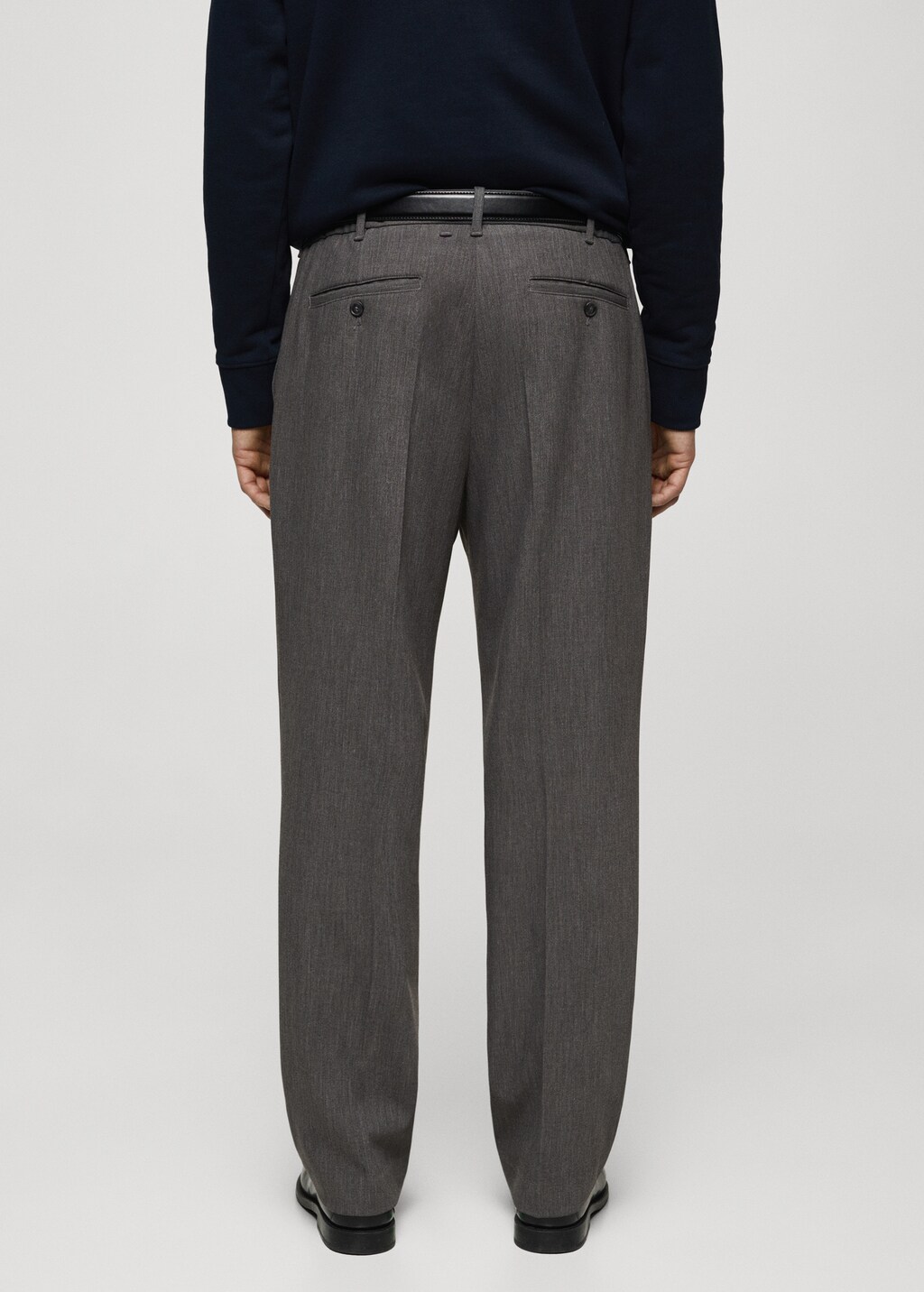 Straight-fit pleated trousers - Dark Navy