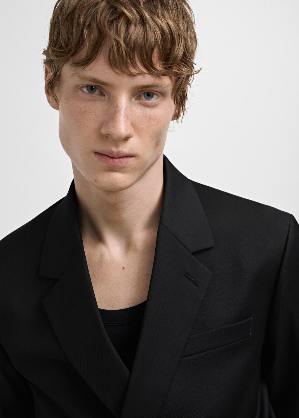 Double-breasted regular-fit suit jacket - Beige