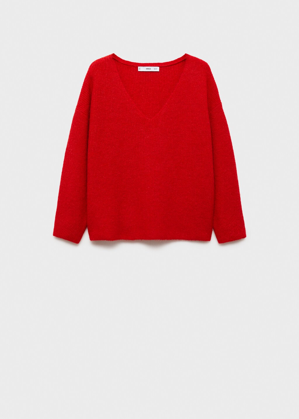 V-neck knit sweater - Ecru