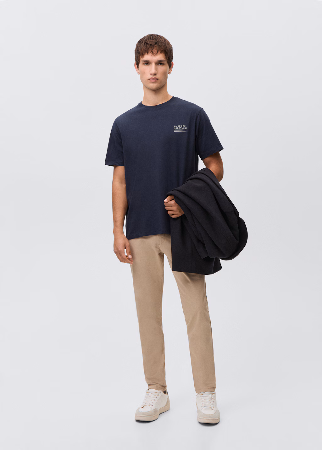 Message cotton T-shirt - Charcoal