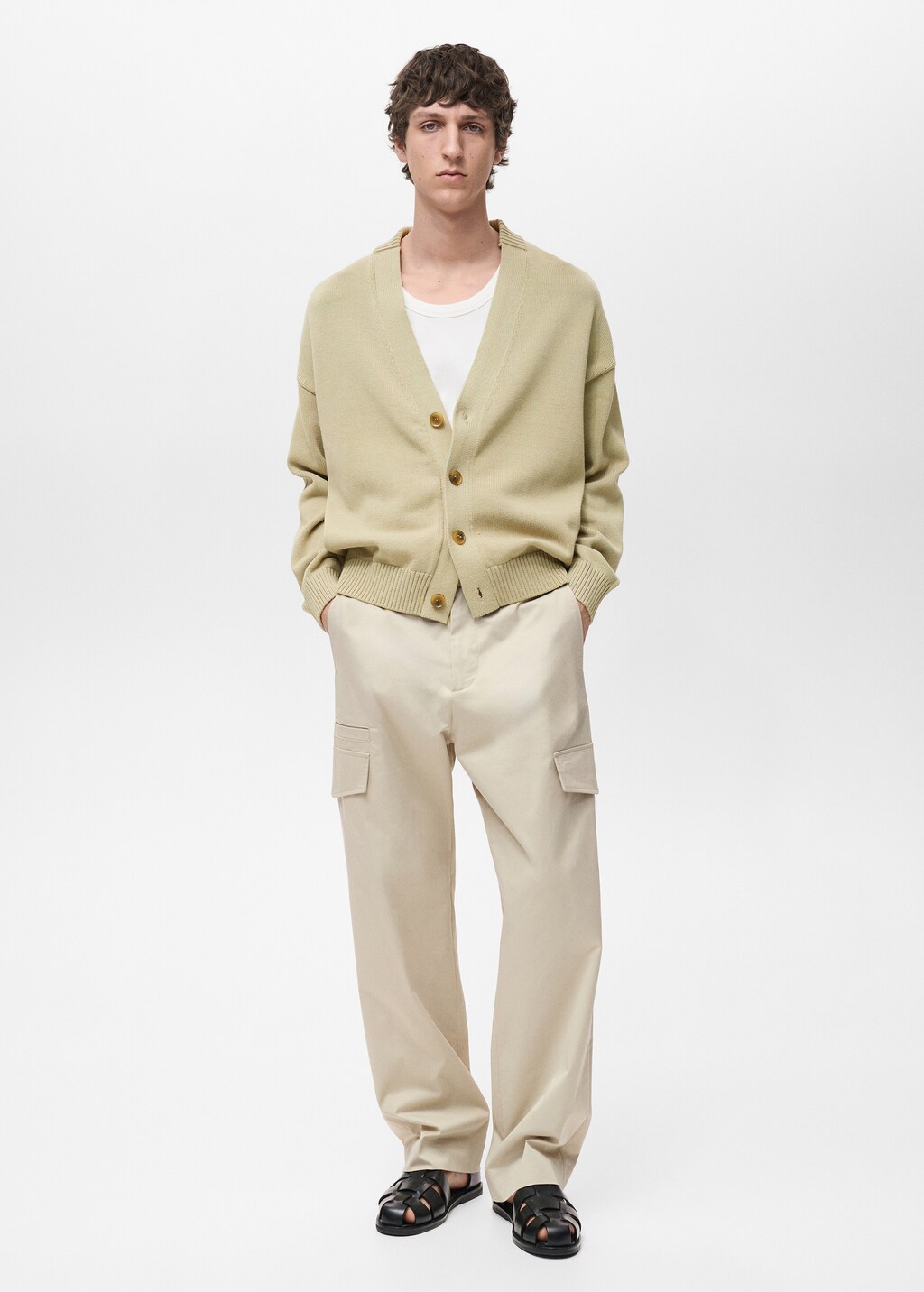 Relaxed-fit trousers with pocket - Pastel Yellow