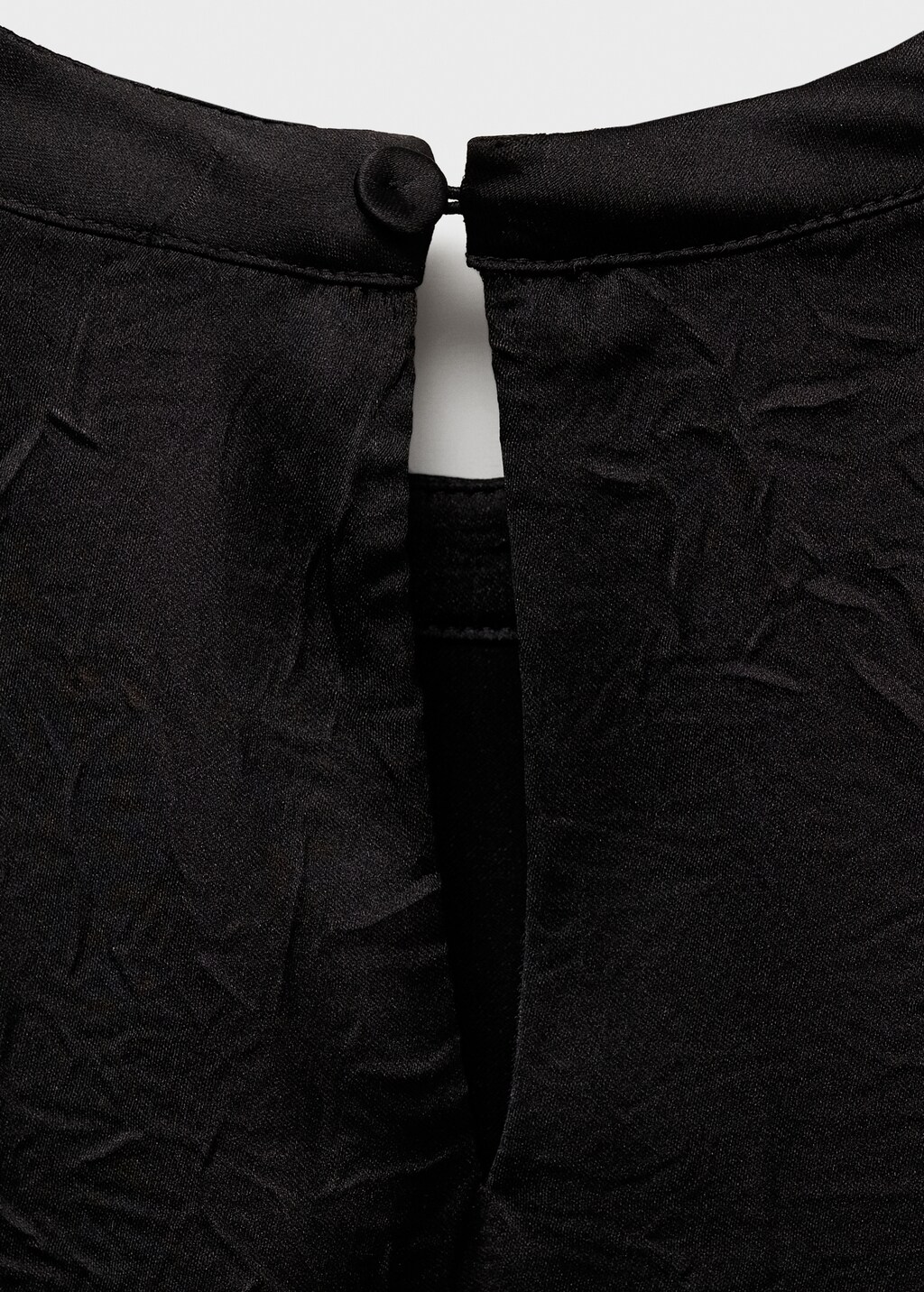 Satin blouse with belt - Black