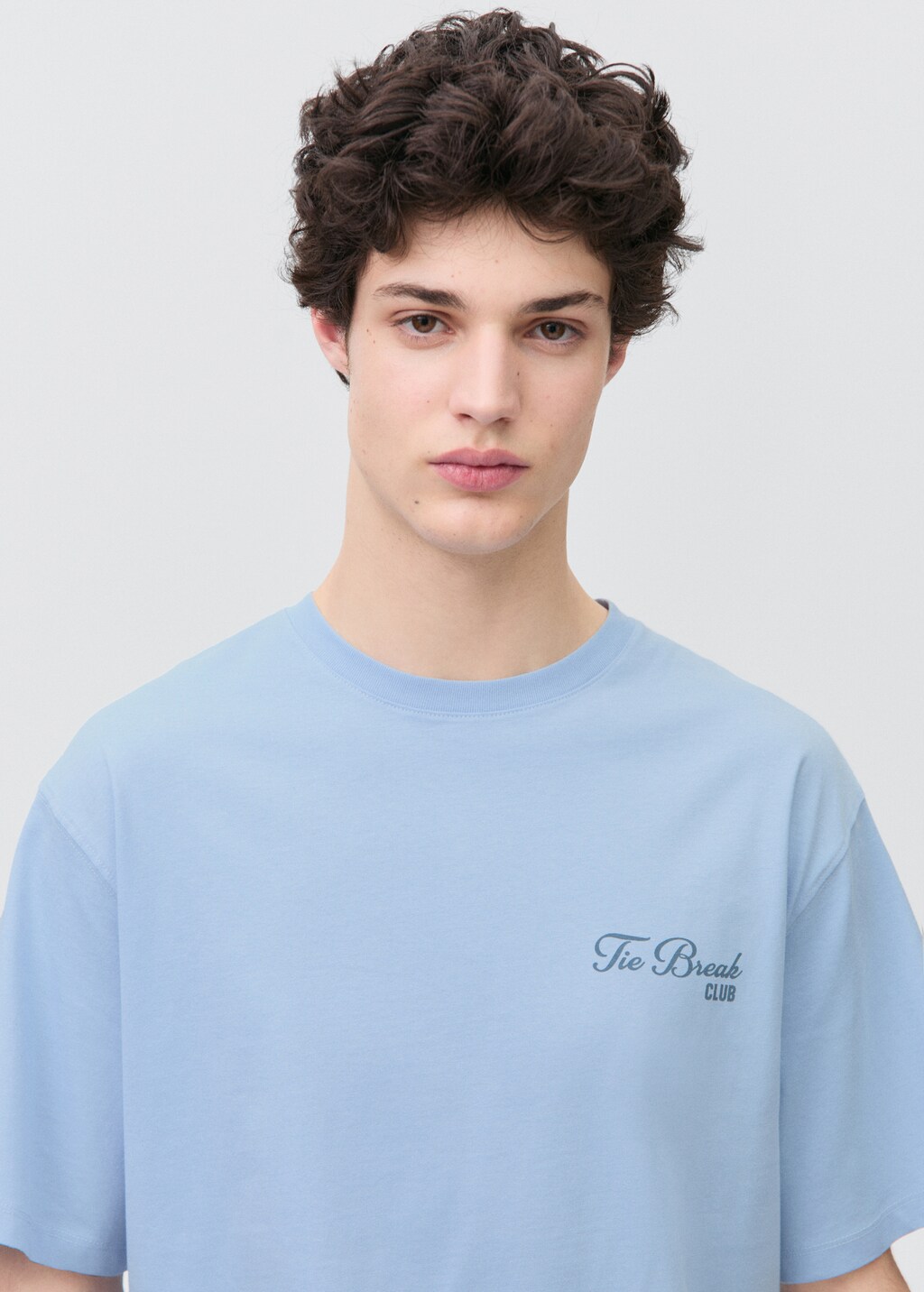 Message cotton T-shirt - Sky Blue