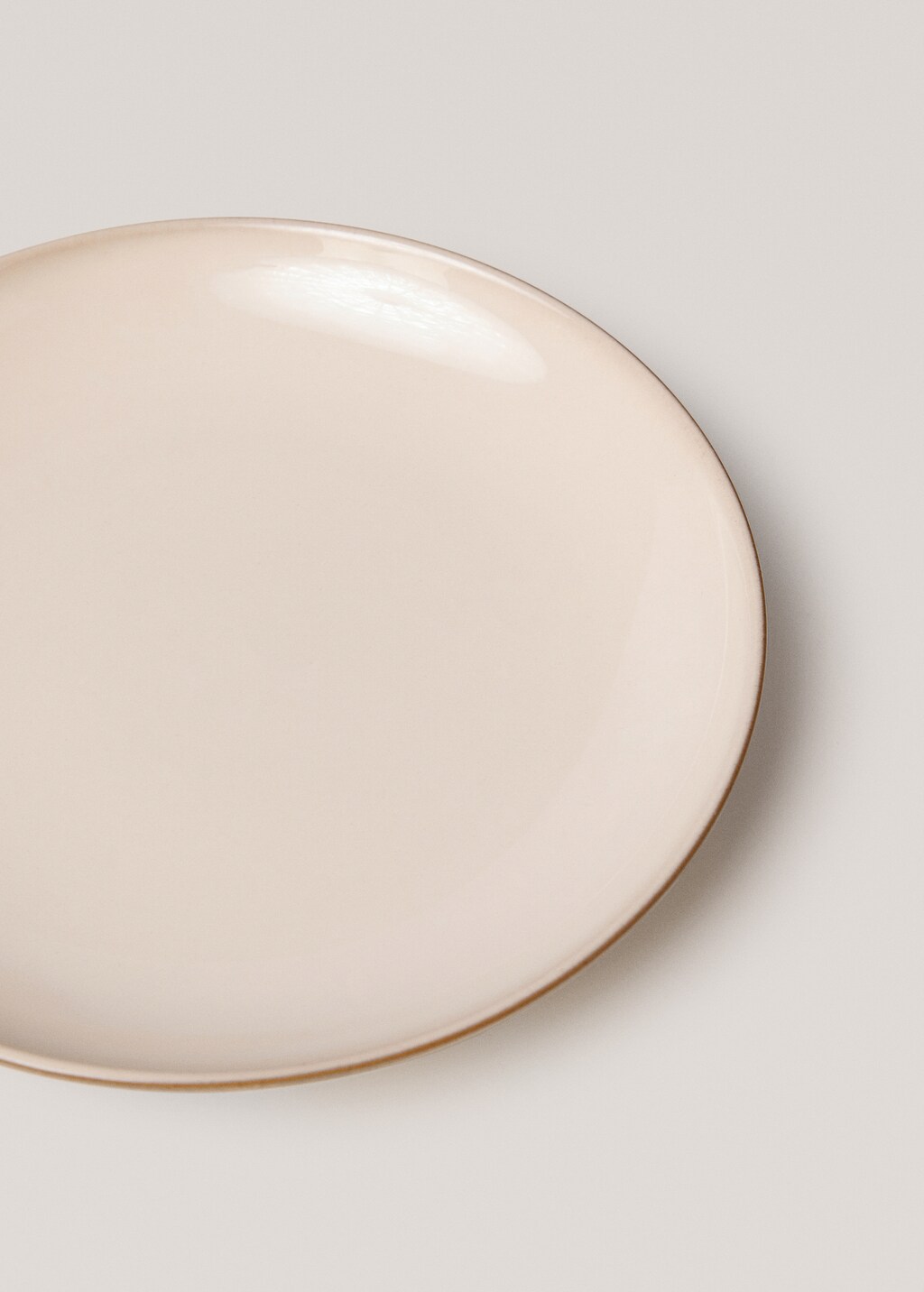 Stoneware dessert plate with rim - Ecru