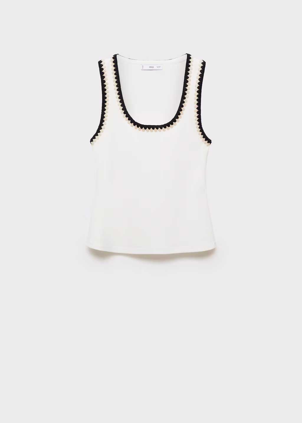 Low-cut top with contrasting trim - White