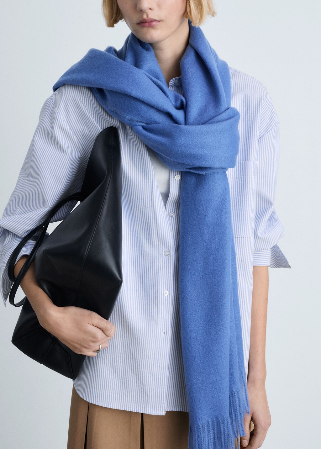 Striped cotton shirt - Sky Blue