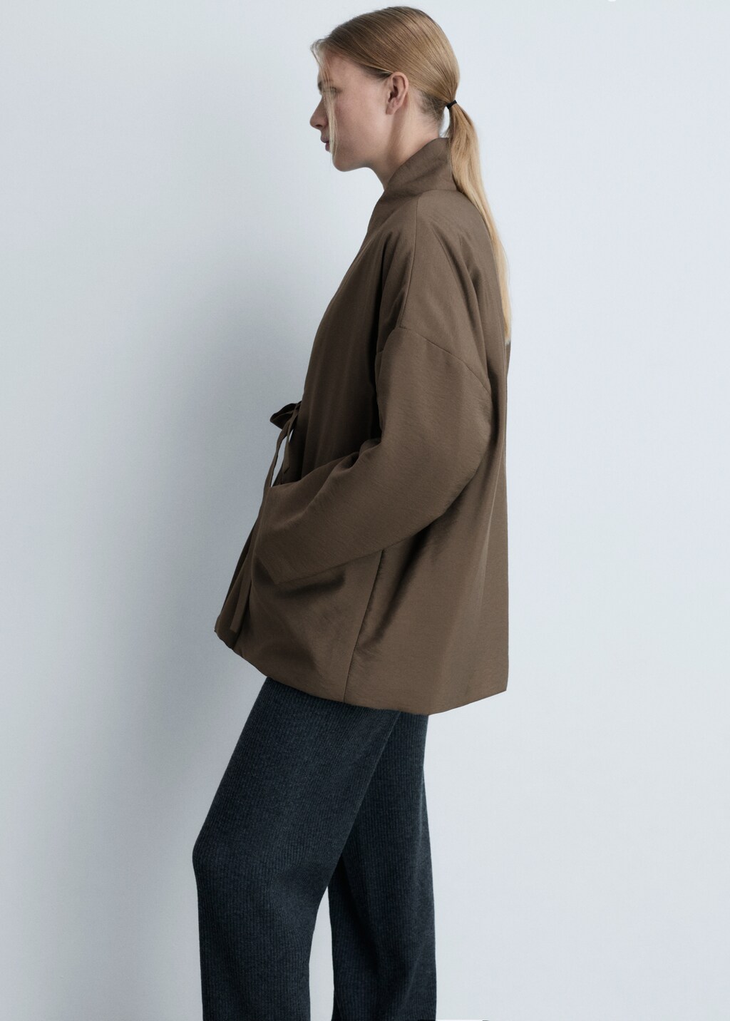 Padded robe with pockets - Brown