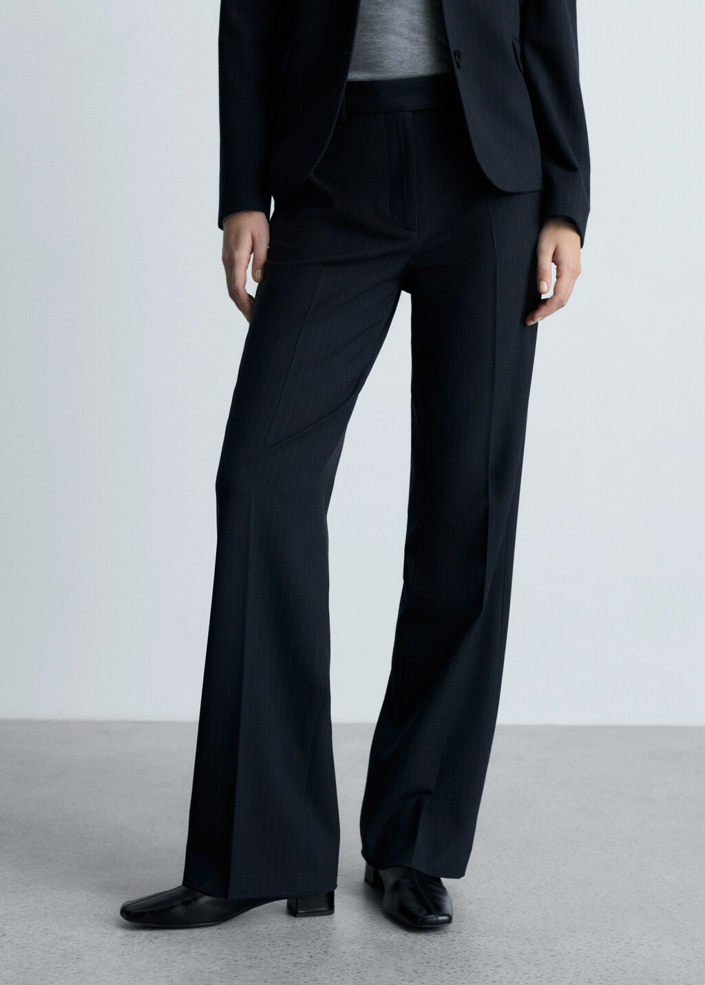Pinstripe suit trousers - Dark Navy