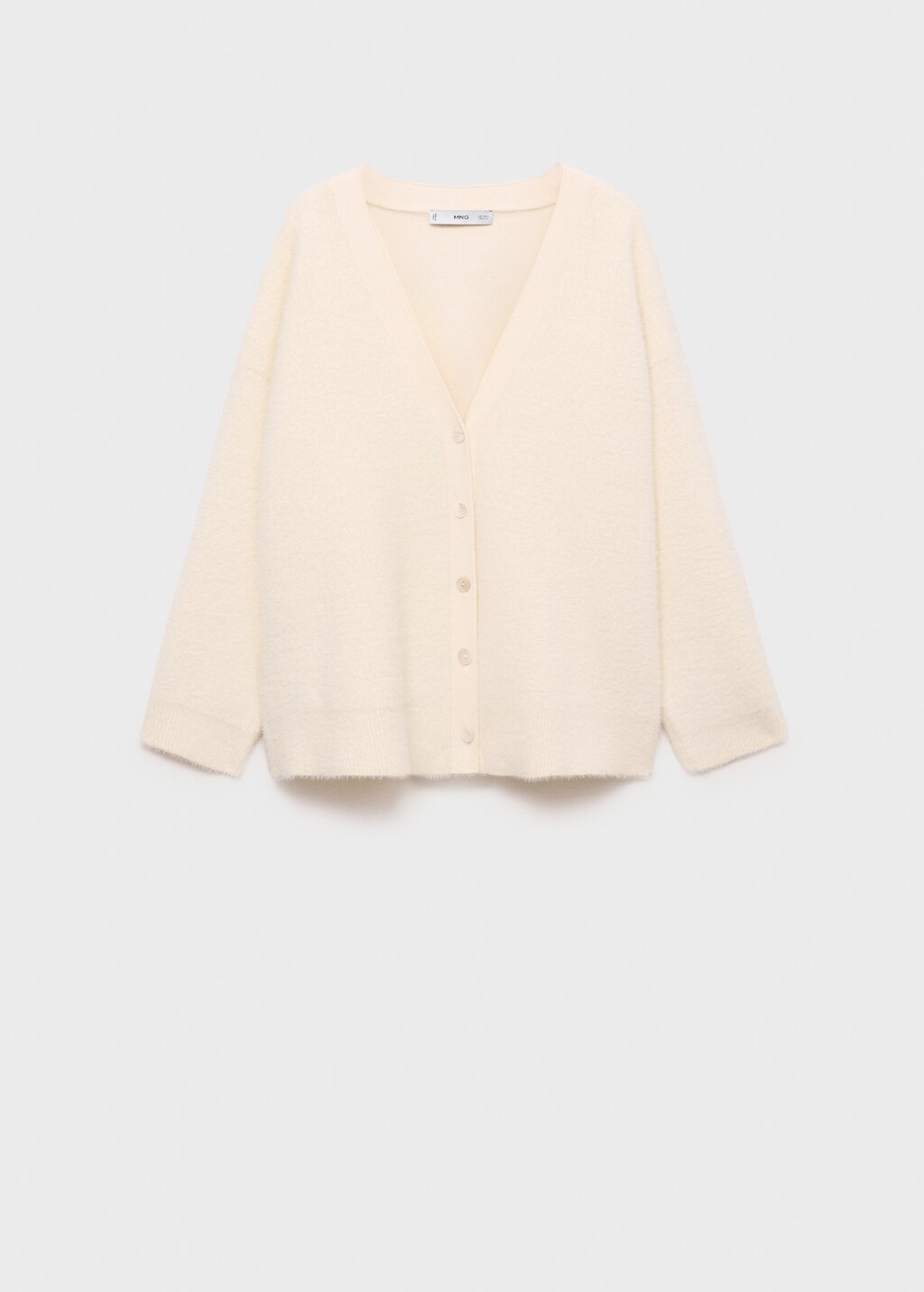 Fur-effect knitted cardigan - Petrol Blue