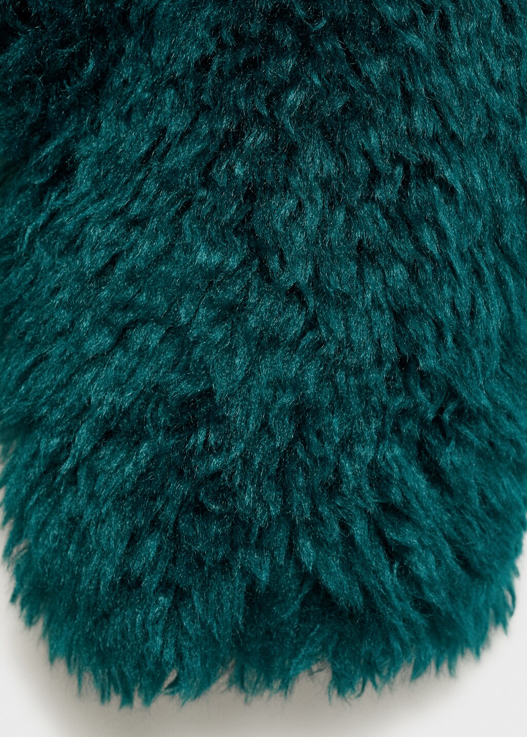 Fur-effect coat with lapels - Blue