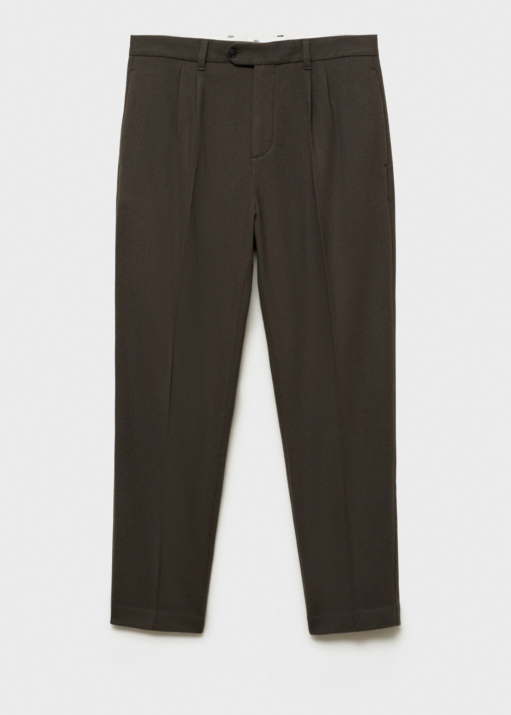 Wool flannel trousers with pleats - Dark Navy