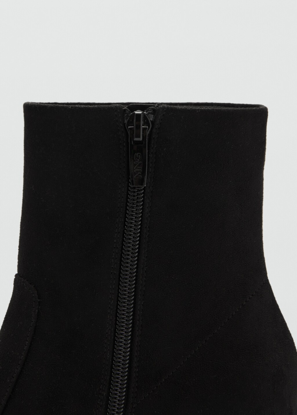 Suede block-heel ankle boots - Black