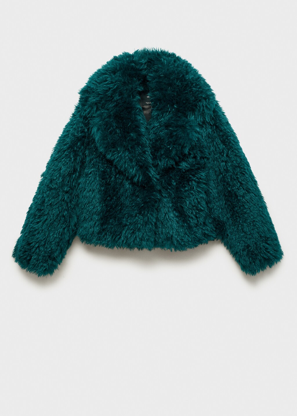 Fur-effect coat with lapels - Blue