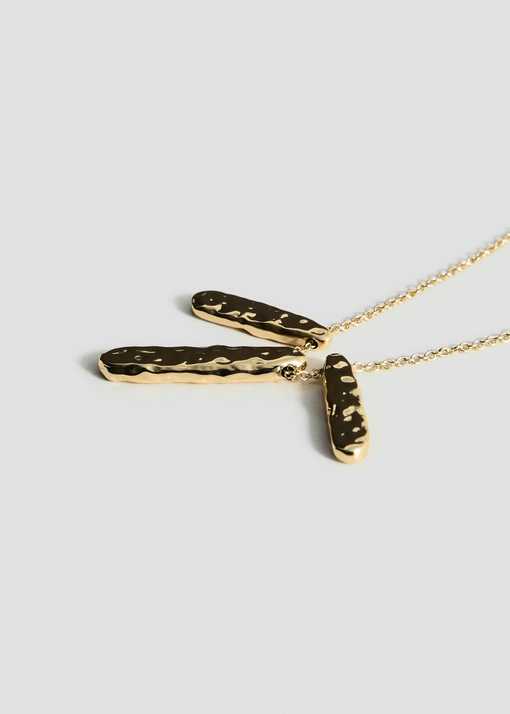 Textured beaded necklace - Gold