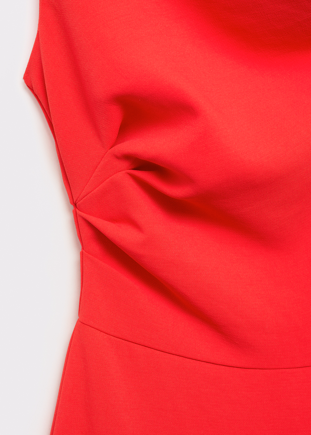 Long asymmetrical draped jumpsuit - Red